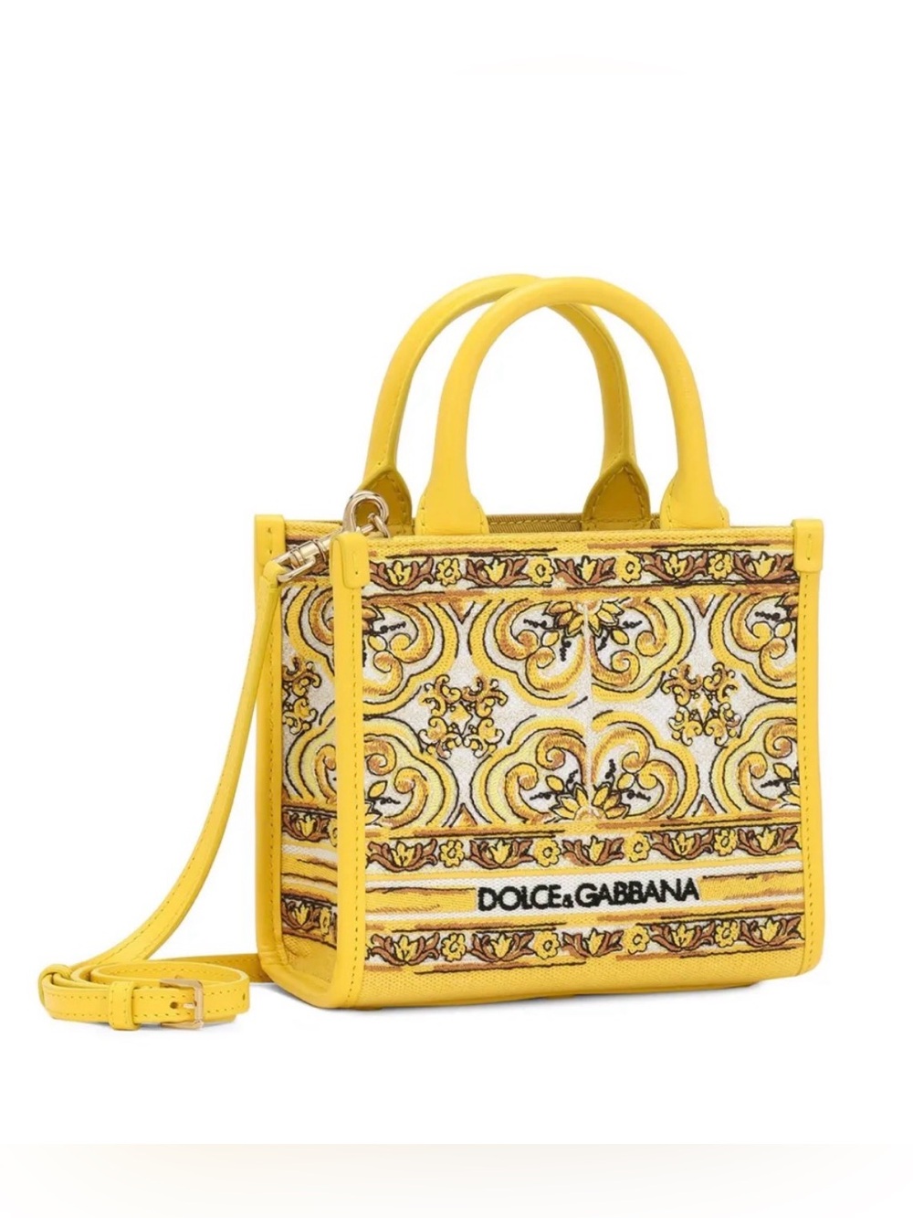 Dolce & Gabbana Yellow Mini DG Daily Tote Bag in Canvas